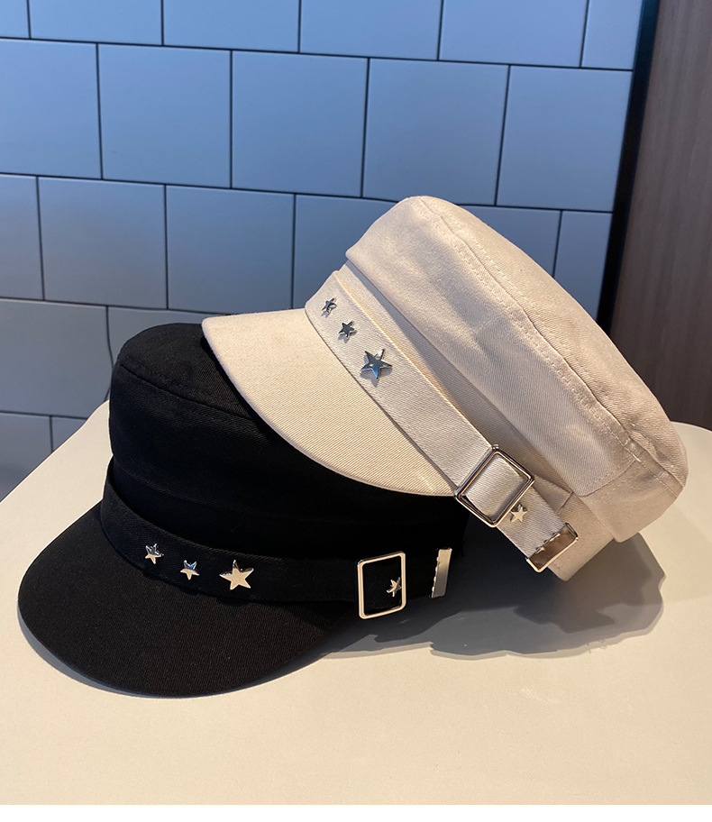 Black star cap English vintage beret