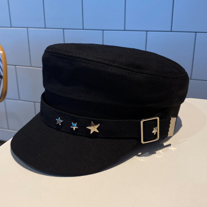 Black star cap English vintage beret