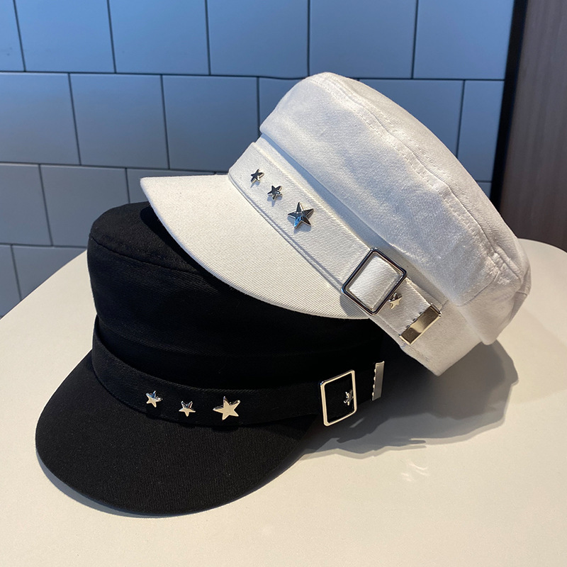 Black star cap English vintage beret
