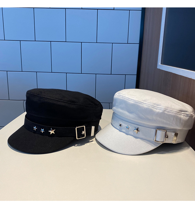 Black star cap English vintage beret