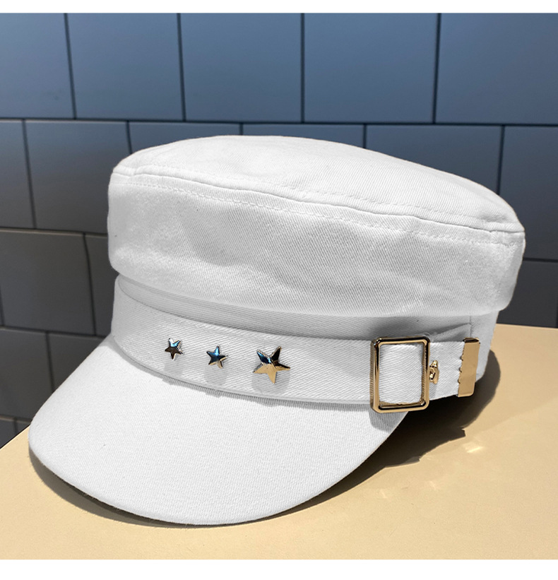 Black star cap English vintage beret