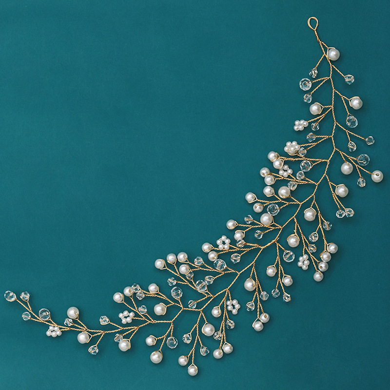 Bridal headwear Gold leaf alloy copper wire headband