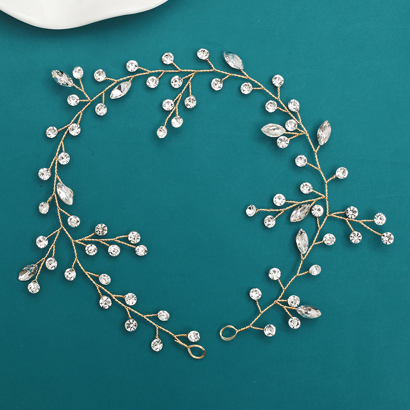 Bridal headwear Gold leaf alloy copper wire headband