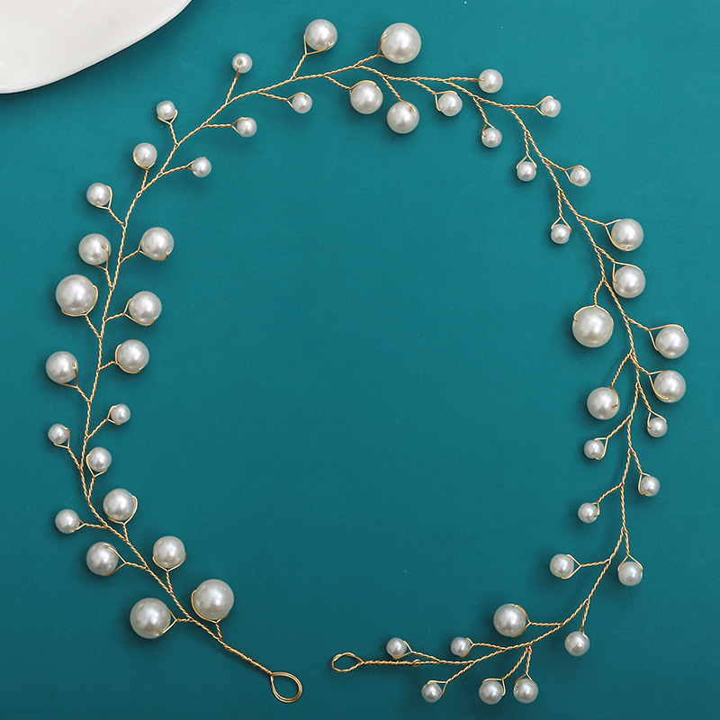 Bridal headwear Gold leaf alloy copper wire headband