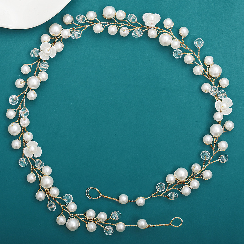 Bridal headwear Gold leaf alloy copper wire headband