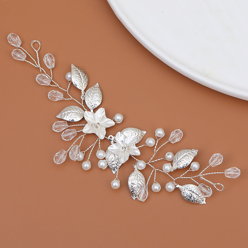 Bridal headwear Gold leaf alloy copper wire headband