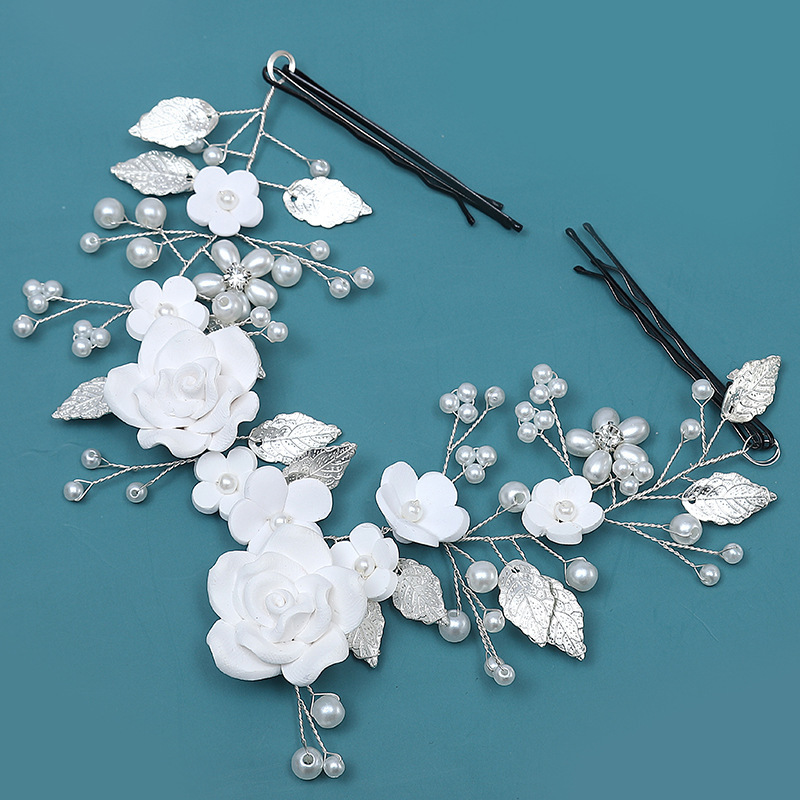 Bridal headwear Gold leaf alloy copper wire headband