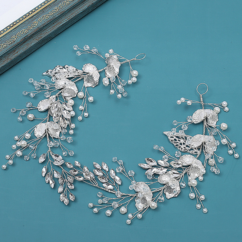 Bridal headwear Gold leaf alloy copper wire headband