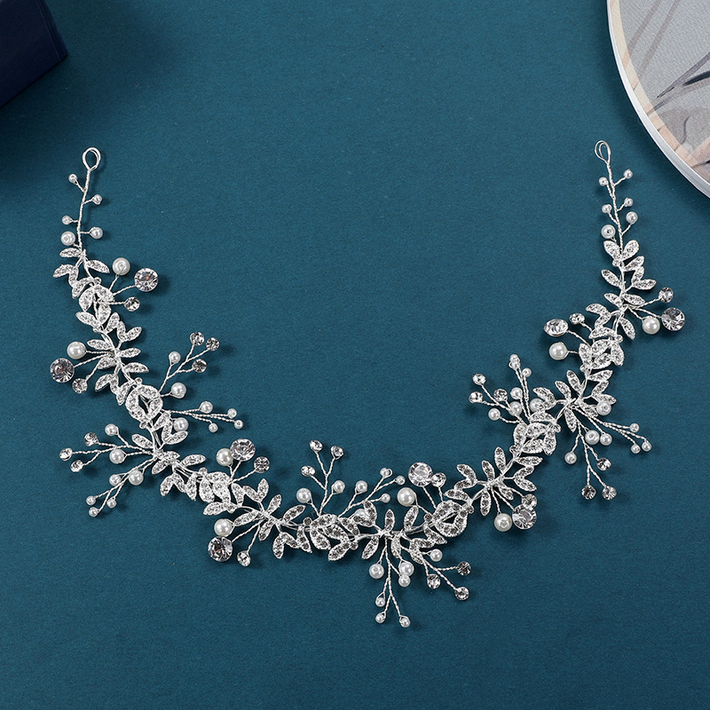 Bridal headwear Gold leaf alloy copper wire headband