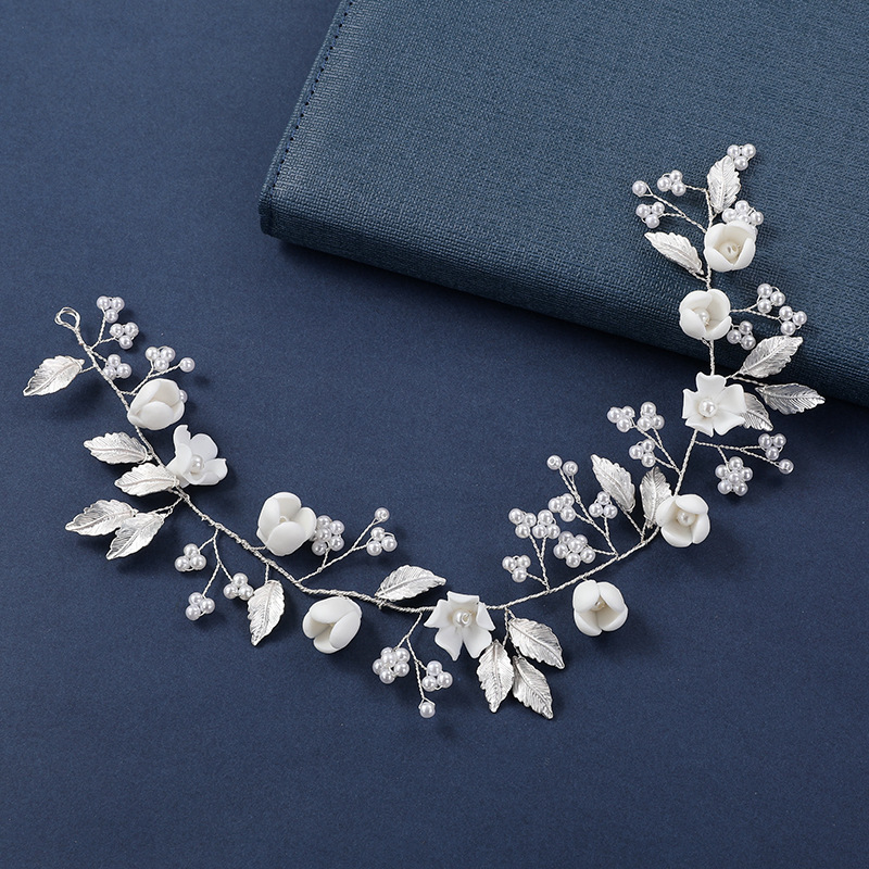 Bridal headwear Gold leaf alloy copper wire headband