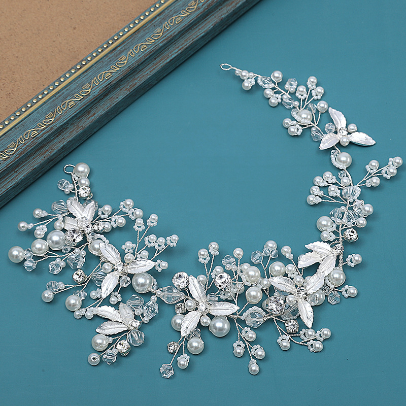 Bridal headwear Gold leaf alloy copper wire headband