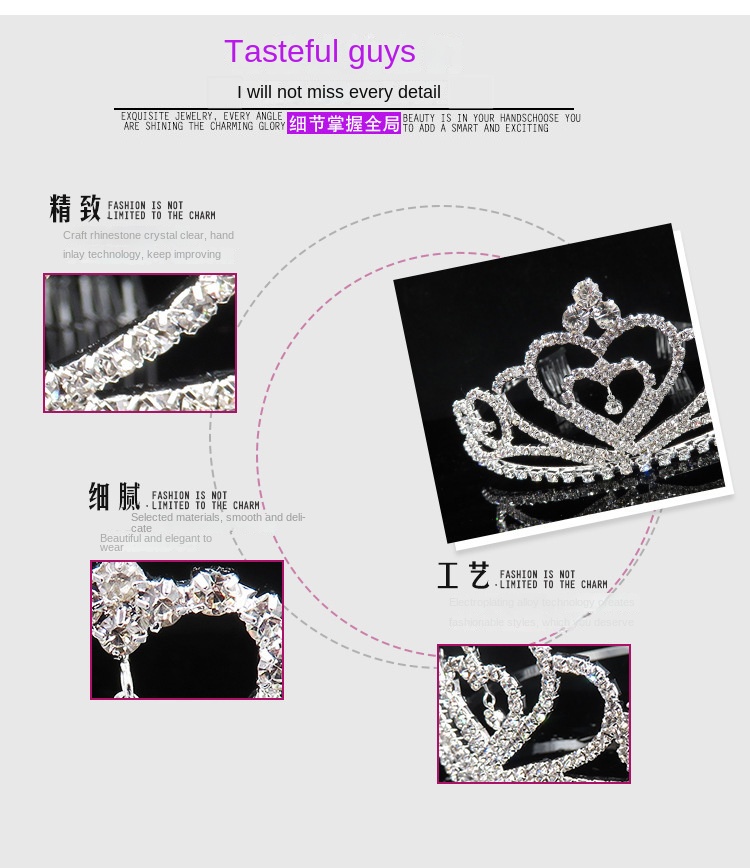 Bridal tiara with diamond claw chain