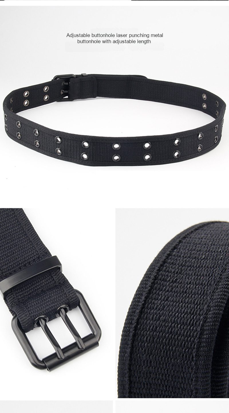 Canvas belt with square buckle without holes