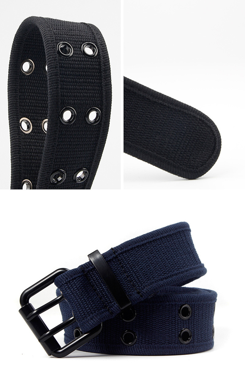 Canvas belt with square buckle without holes