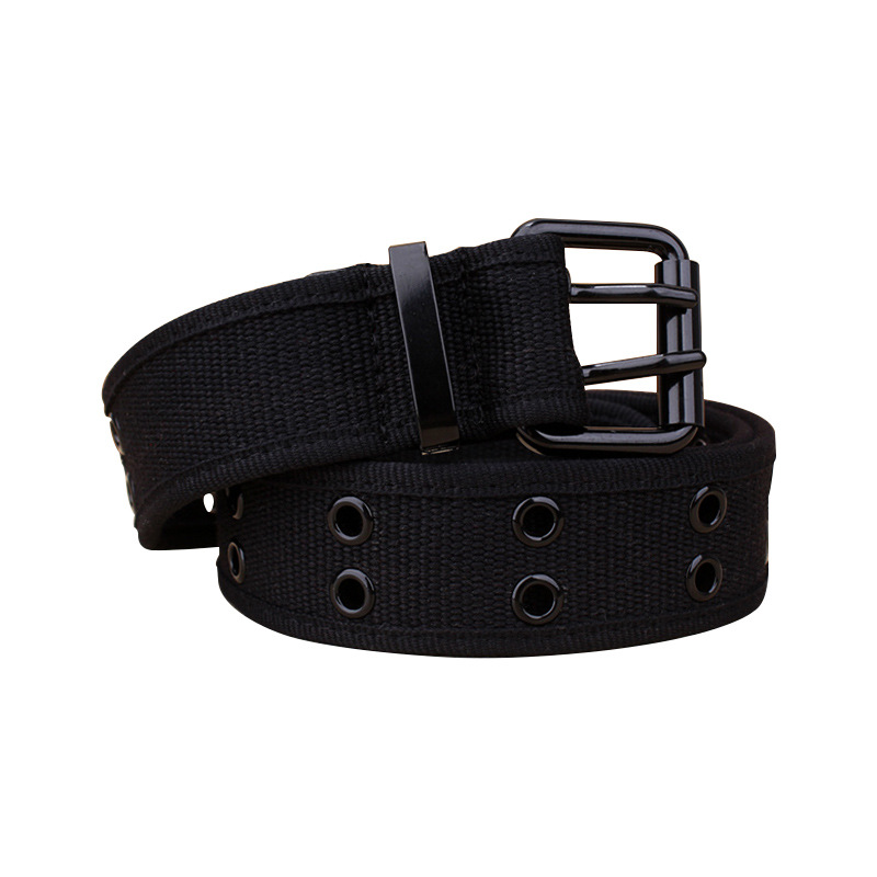 Canvas belt with square buckle without holes