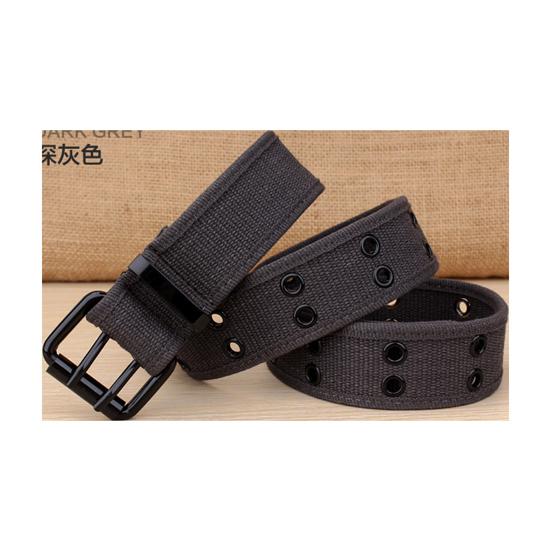 Canvas belt with square buckle without holes