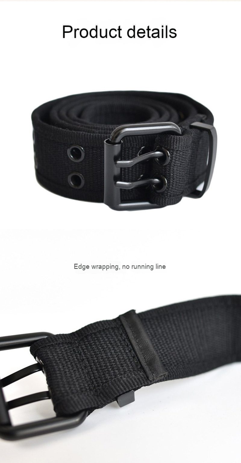 Canvas belt with square buckle without holes