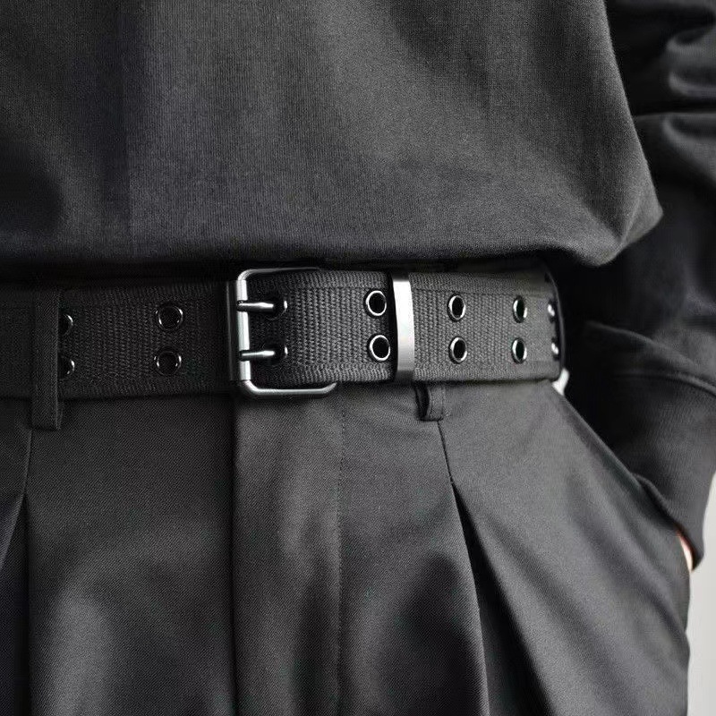 Canvas belt with square buckle without holes