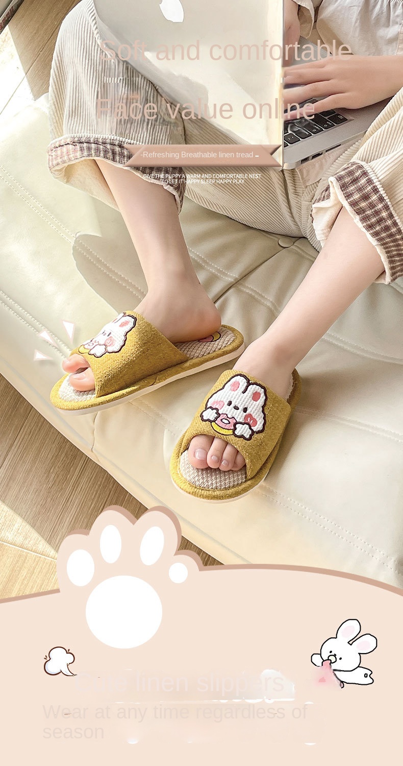 Cartoon linen slippers