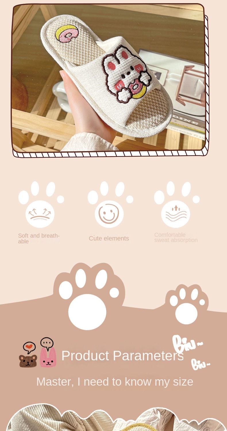Cartoon linen slippers