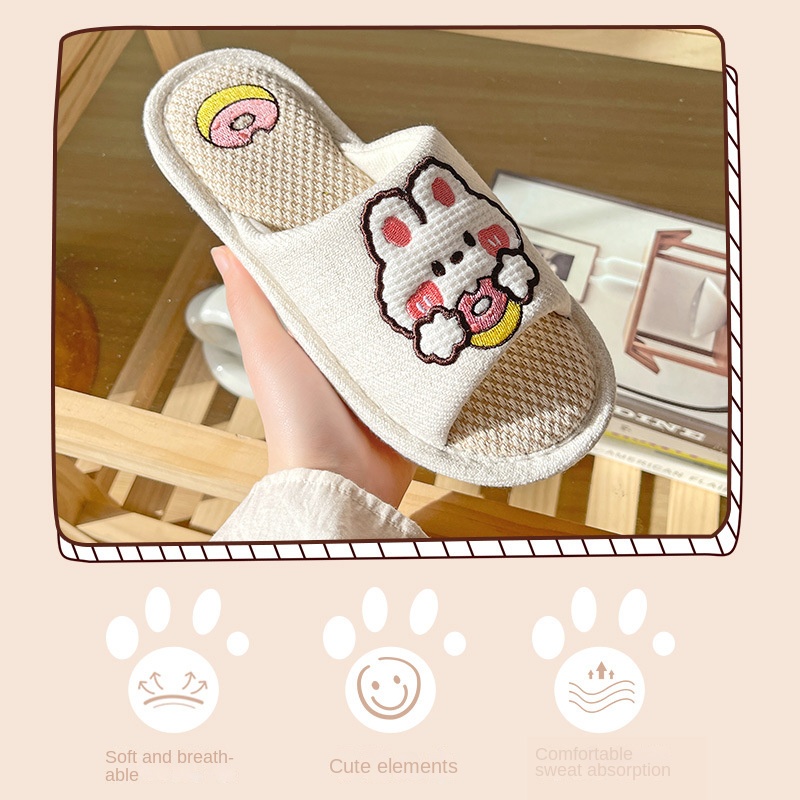 Cartoon linen slippers