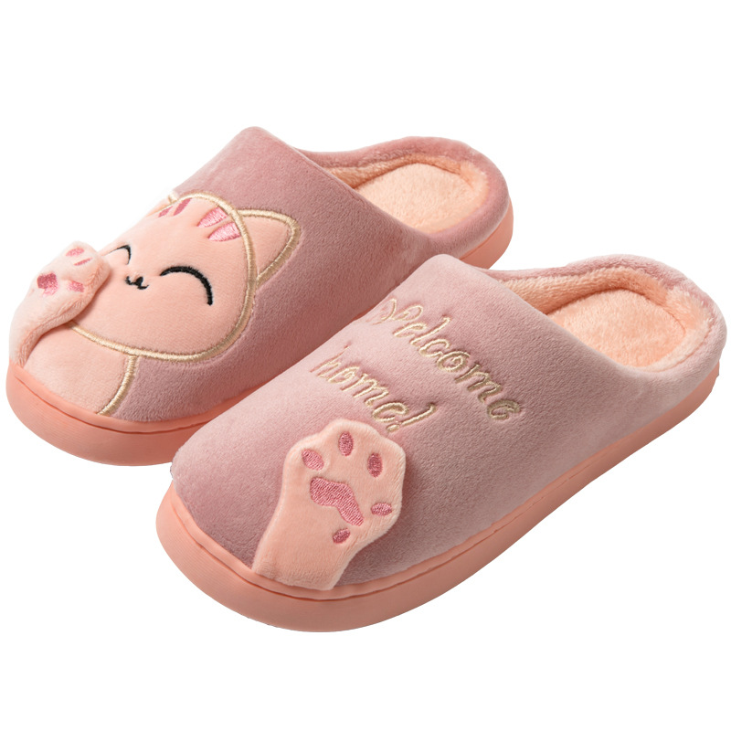 Cartoon lucky cat cotton slippers