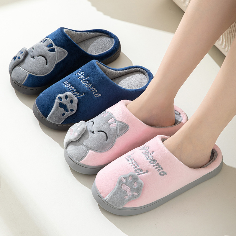 Cartoon lucky cat cotton slippers