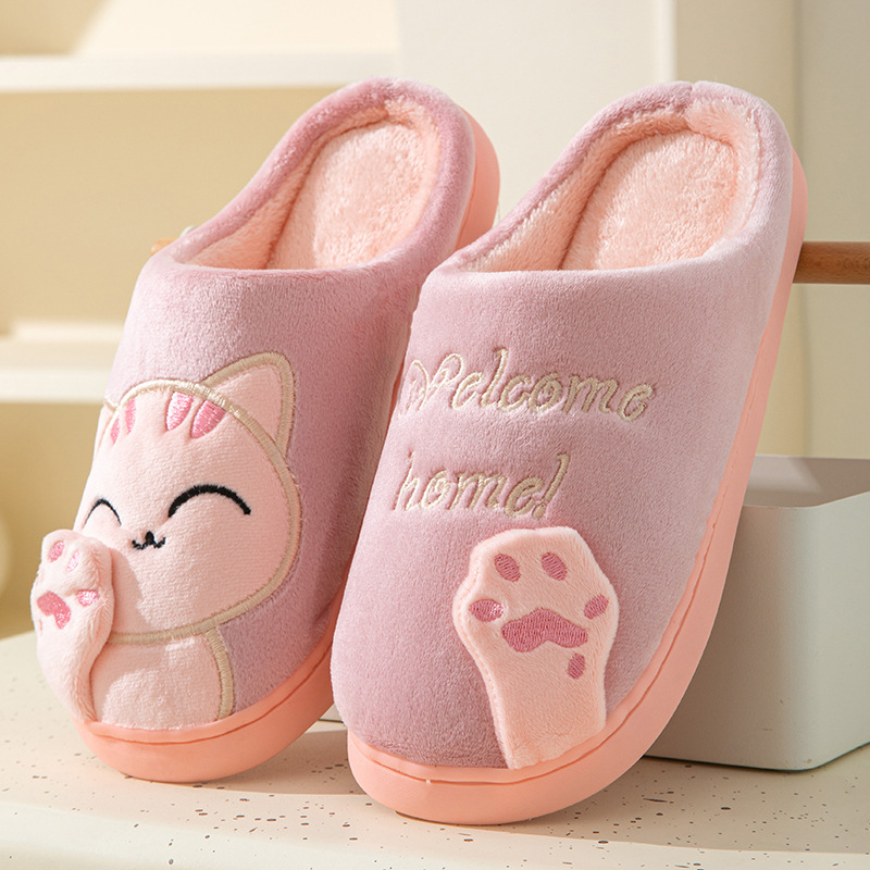 Cartoon lucky cat cotton slippers