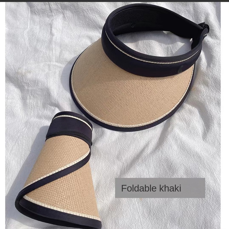 Collapsible UV shielding face with large roof and empty sun hat