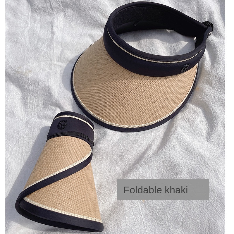 Collapsible UV shielding face with large roof and empty sun hat
