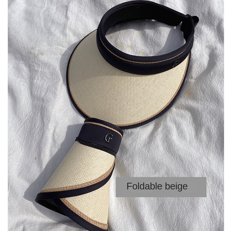 Collapsible UV shielding face with large roof and empty sun hat