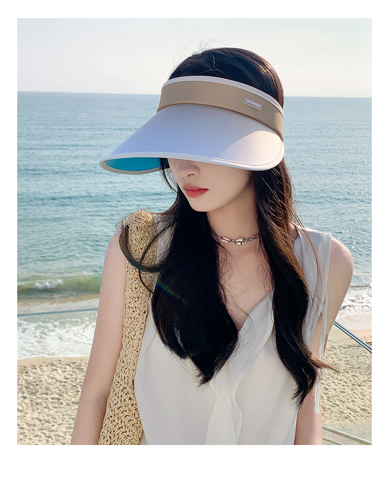 Color gradient outdoor empty top hat foldable adjustable hat for women