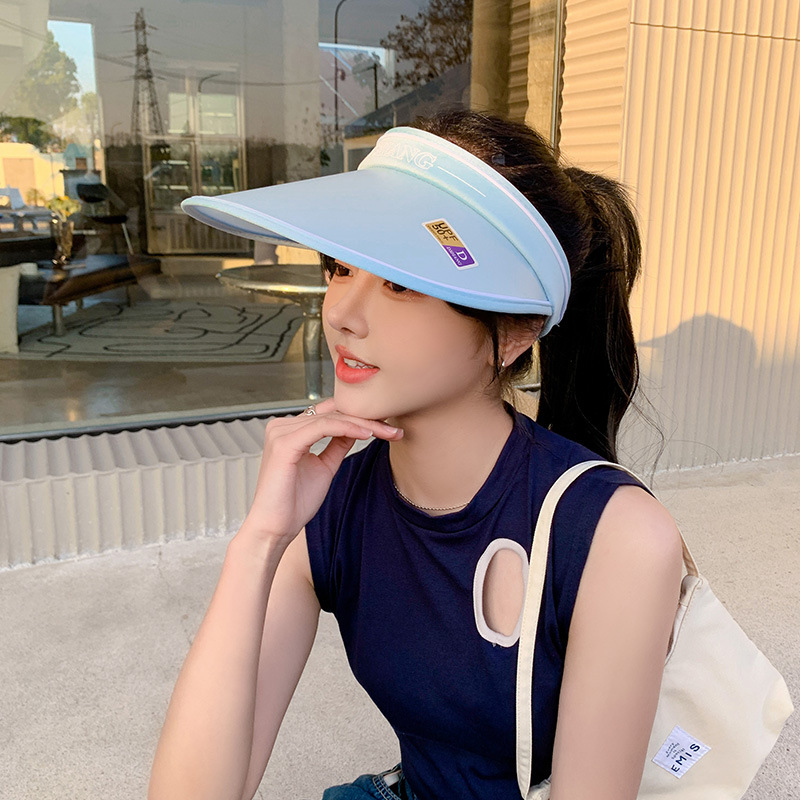 Color gradient outdoor empty top hat foldable adjustable hat for women