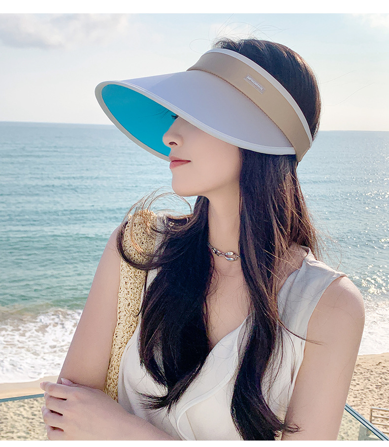Color gradient outdoor empty top hat foldable adjustable hat for women