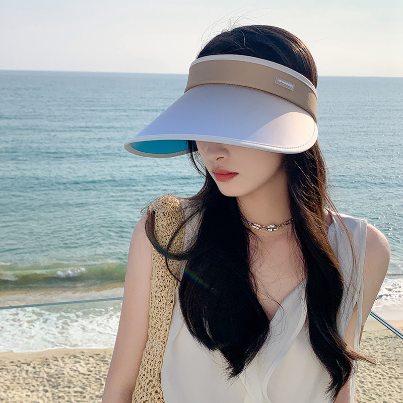 Color gradient outdoor empty top hat foldable adjustable hat for women