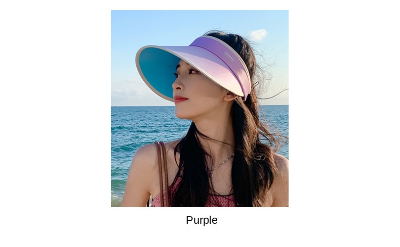Color gradient outdoor empty top hat foldable adjustable hat for women