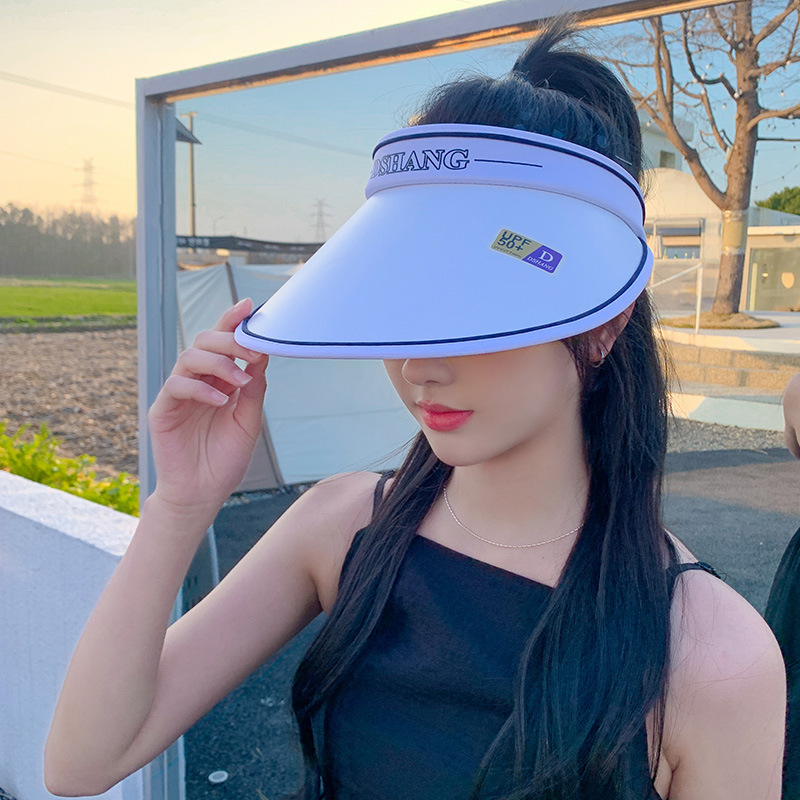 Color gradient outdoor empty top hat foldable adjustable hat for women