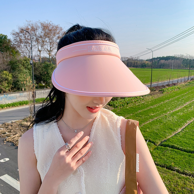 Color gradient outdoor empty top hat foldable adjustable hat for women