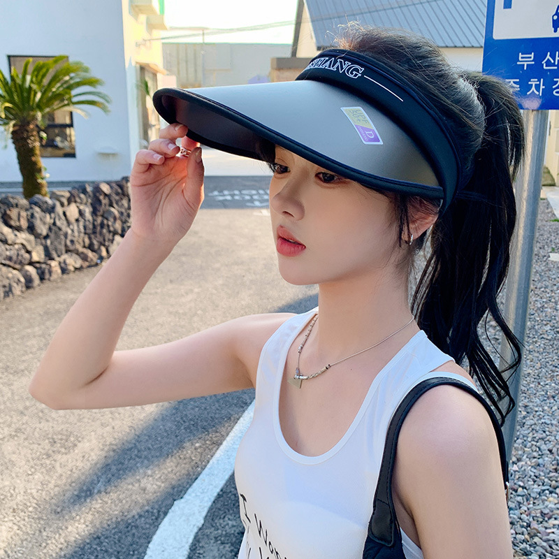 Color gradient outdoor empty top hat foldable adjustable hat for women