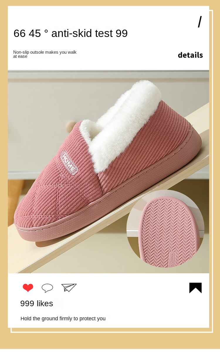 Corduroy cotton slippers