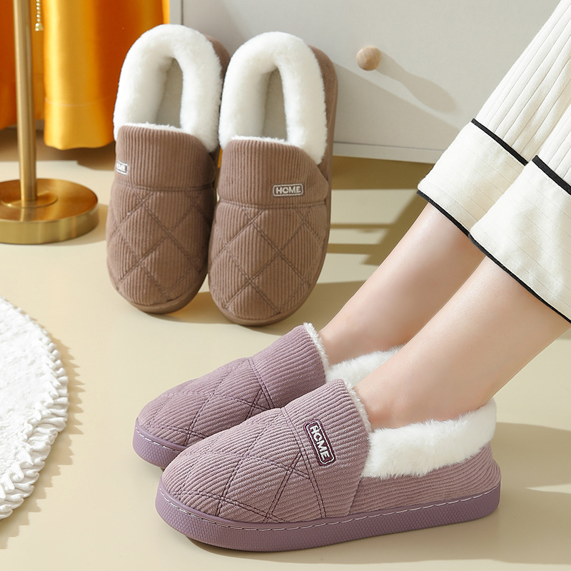 Corduroy cotton slippers