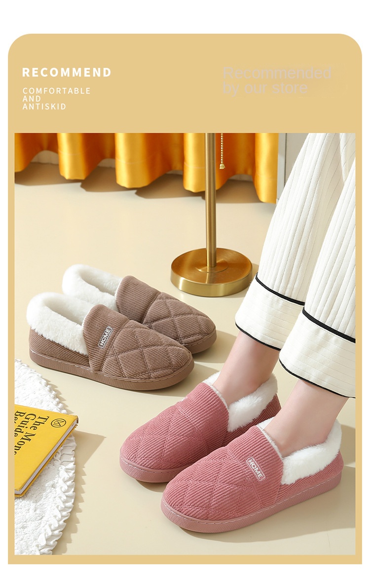 Corduroy cotton slippers