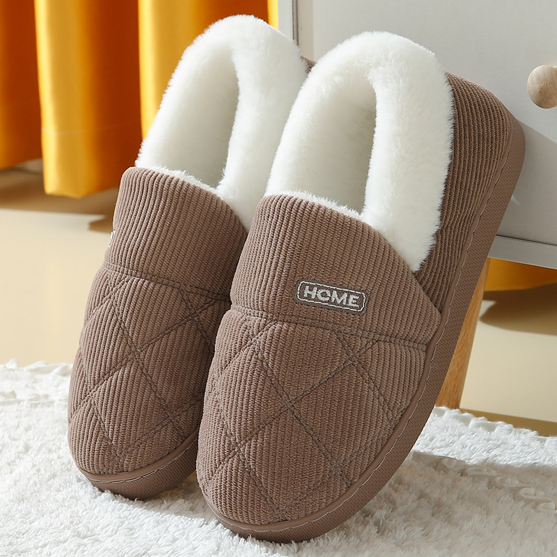 Corduroy cotton slippers