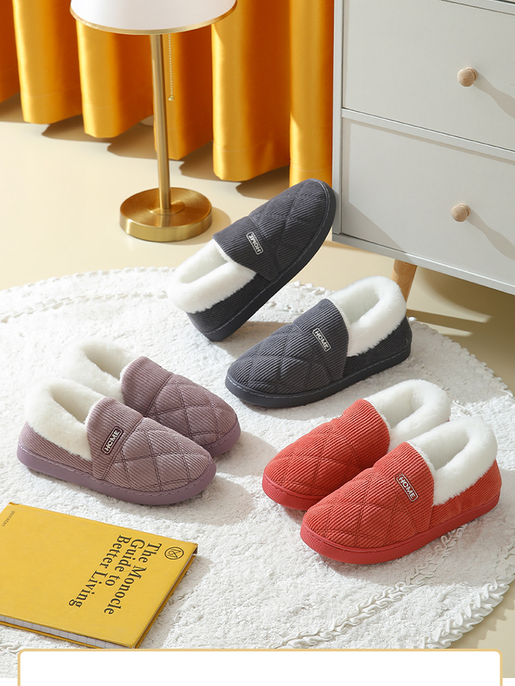 Corduroy cotton slippers