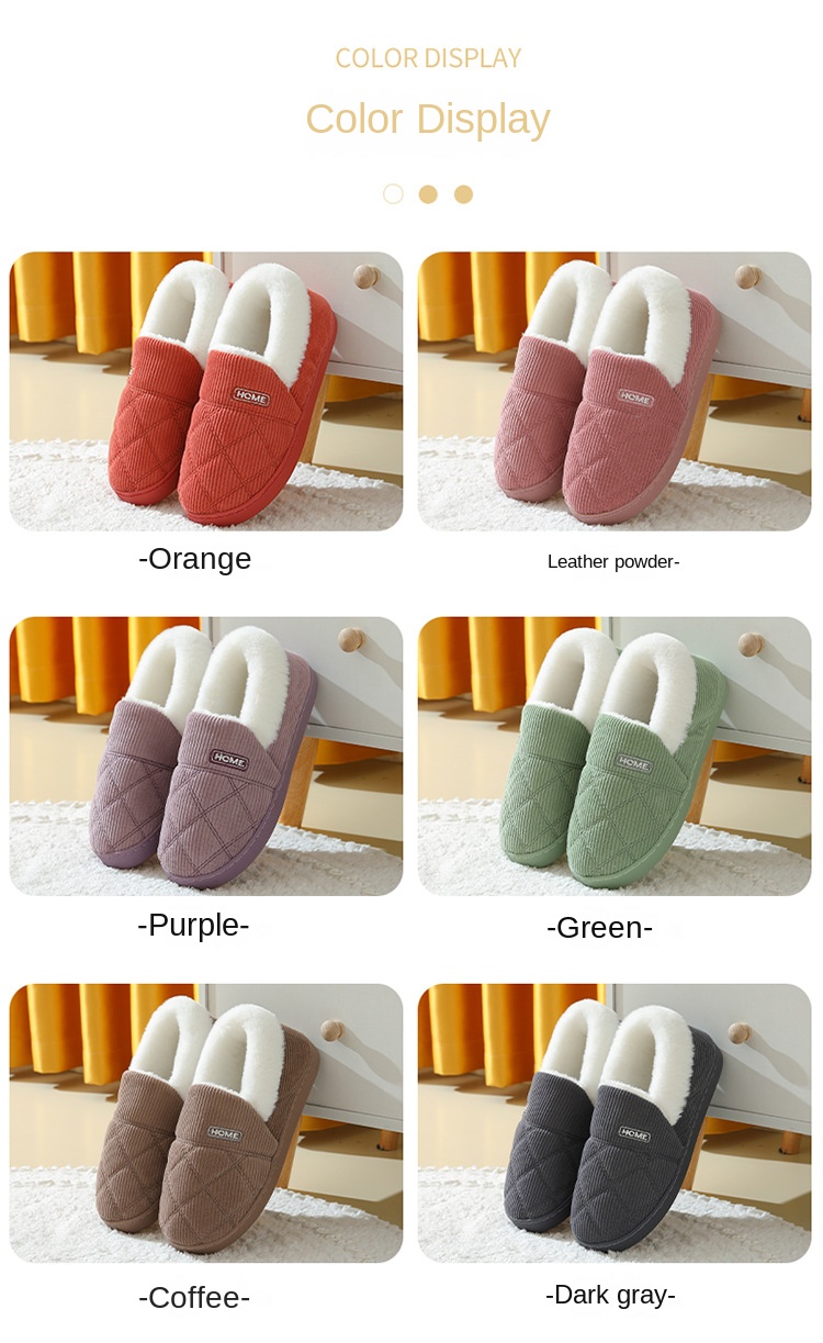 Corduroy cotton slippers