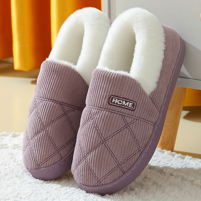Corduroy cotton slippers