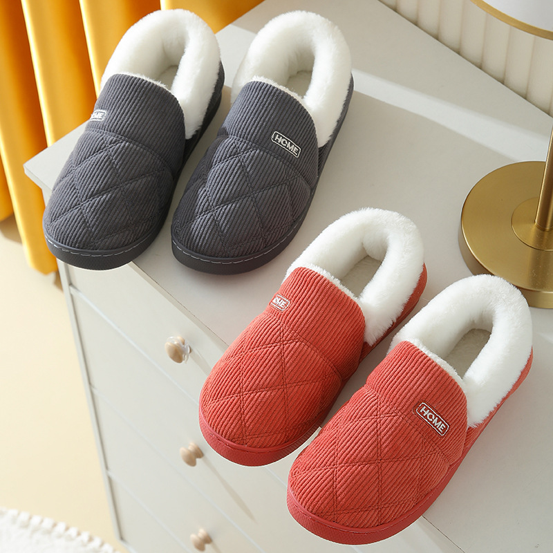 Corduroy cotton slippers