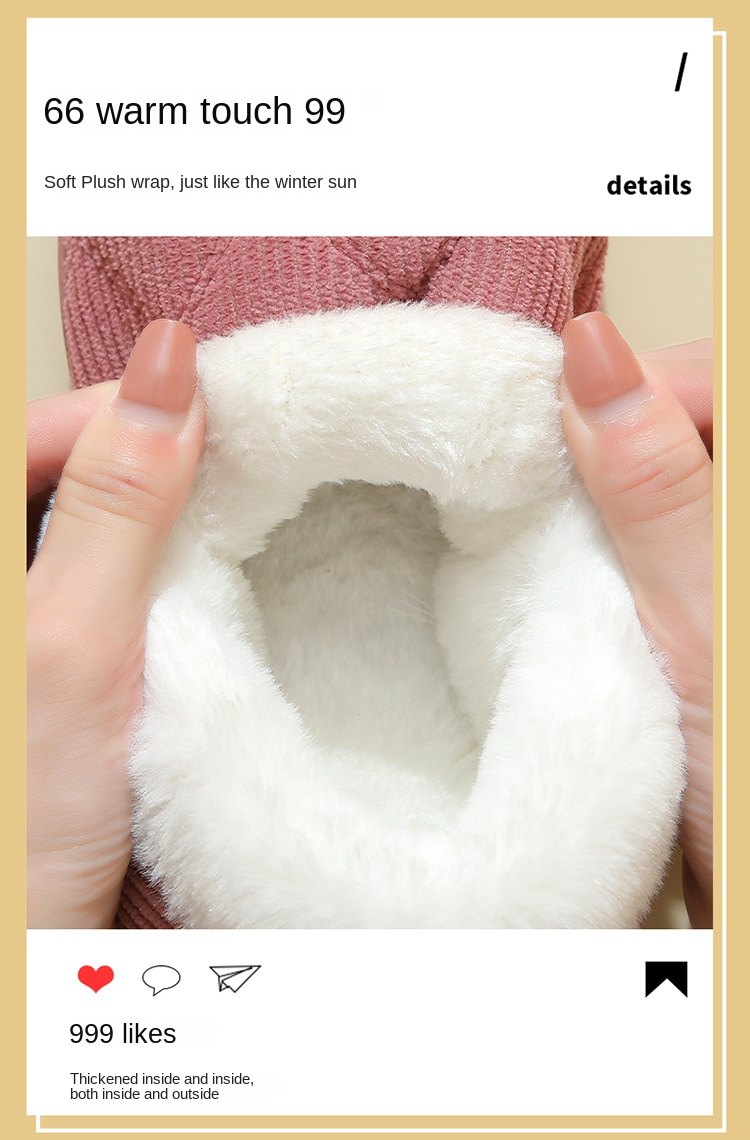 Corduroy cotton slippers