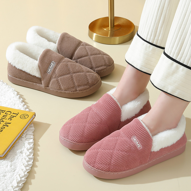 Corduroy cotton slippers