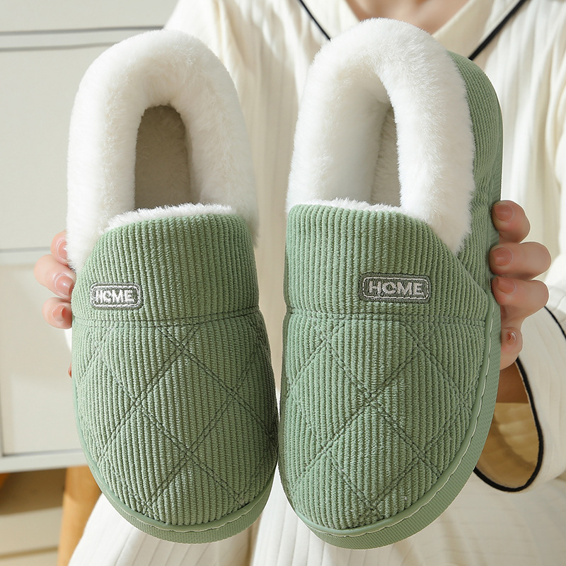 Corduroy cotton slippers